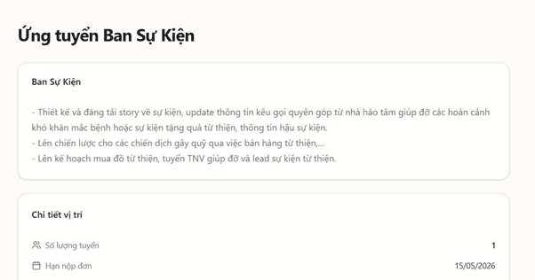 Ảnh màn hình chi tiết vị trí ứng tuyển
